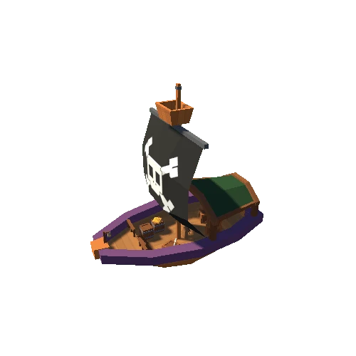 Pirate Ship 02 Skeleton A Purple